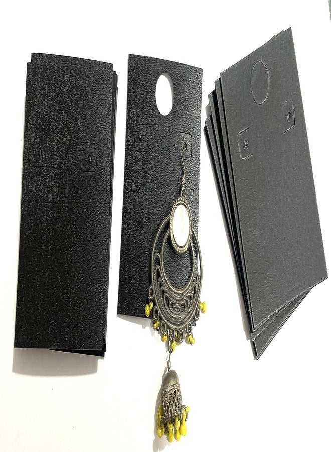 OMX, 4inch X 2.5 Inch (64mm x 93mm) Earring Display Cards Black Plastic Card, 1 mm Thick Sheet, Light Weight Plastic Earing Display Card, Tags for Jewelry Packing Ear Studs Storage (50 PC) - Image 3